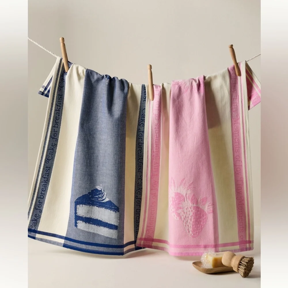 Anthropologie Ariane Jacquard Dish Towels, Set of 2